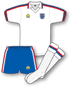 England home kit 1974-1981 admiral