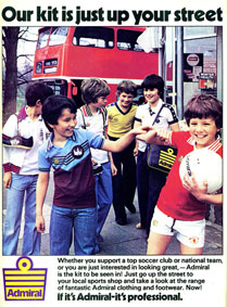 Admiral replica football shirts kits jerseys 1970s 1980s