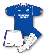 leicester city home football shirt kit jersey strip history 89-90 scoreline